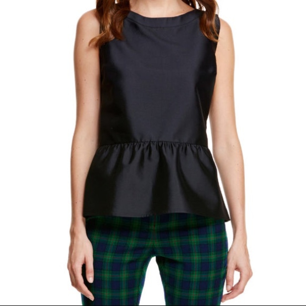 Vineyard Vines Black SILK Peplum